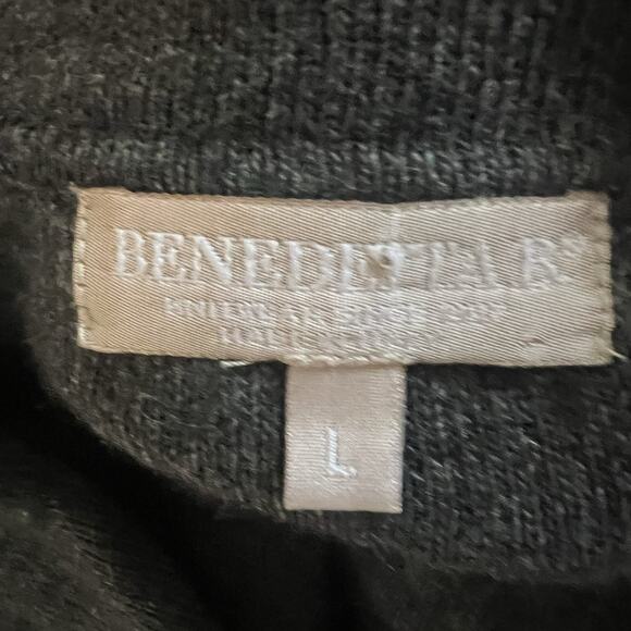 Benedetta B Italy Merino Wool Cashmere Gray Black Button Up Blazer Womens Sz L - Picture 11 of 12